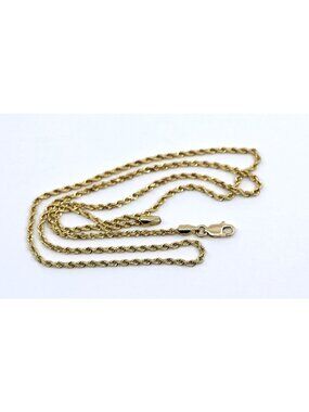 Beautiful 14K Karat Solid Yellow Gold Designer Rope Chain Necklace - 18" Length